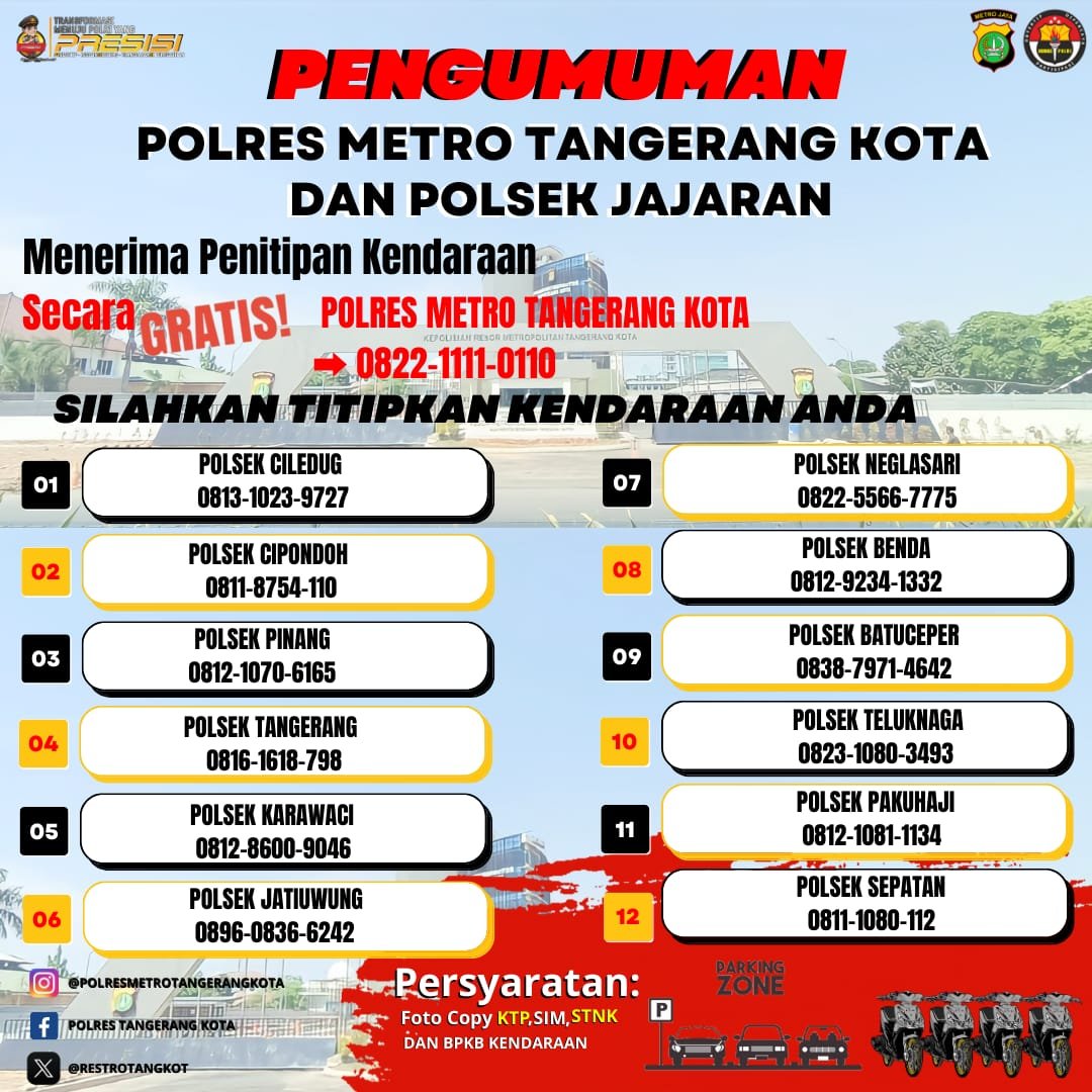 Polisi Buka Pelayanan Titip Kendaraan Selama Mudik Lebaran 2024